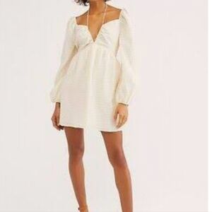 Free People Star Bright Ivory Mini Dress Size M